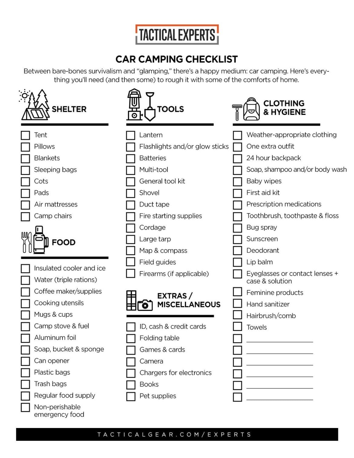 Car Camping Checklist