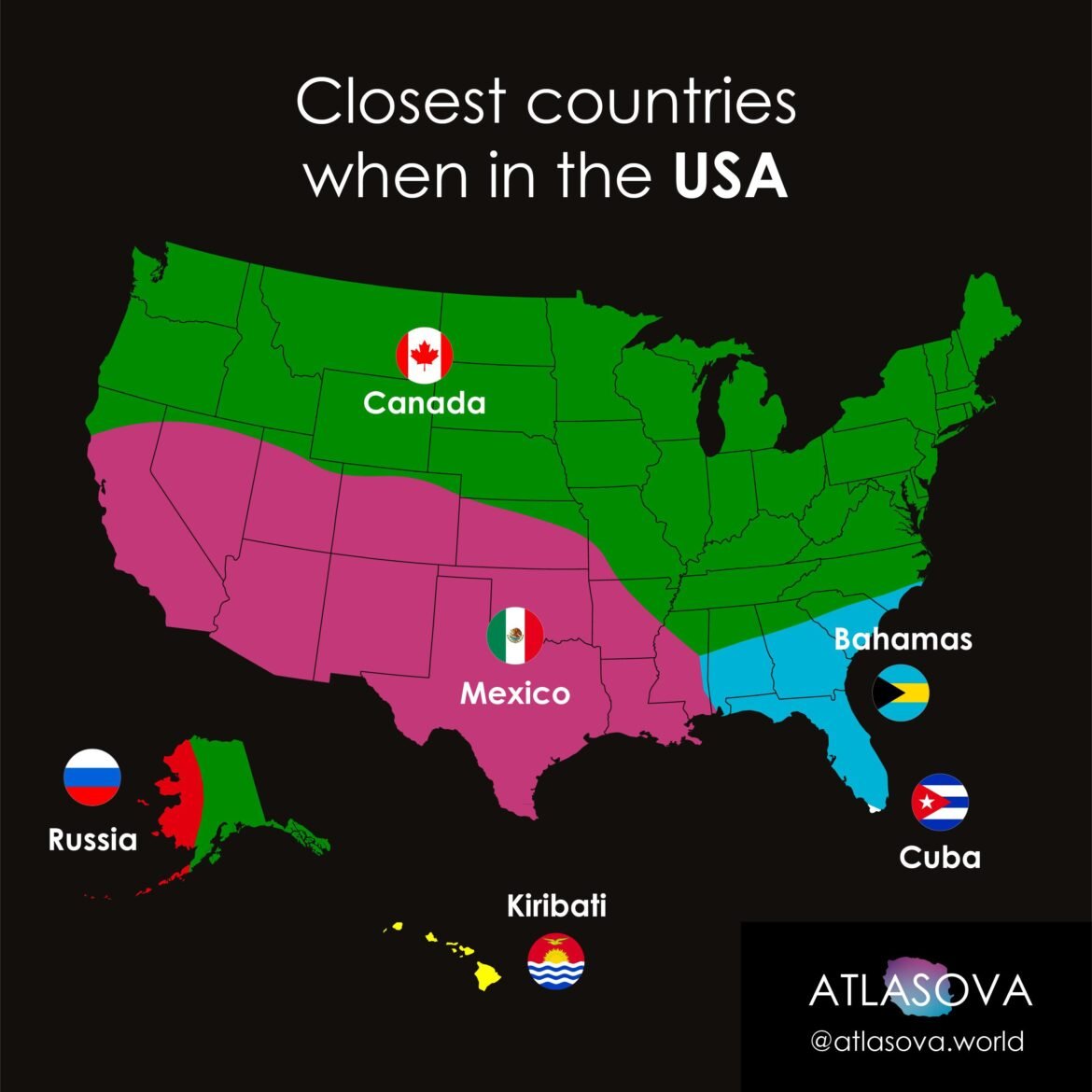 Nearby Countries to the Usa